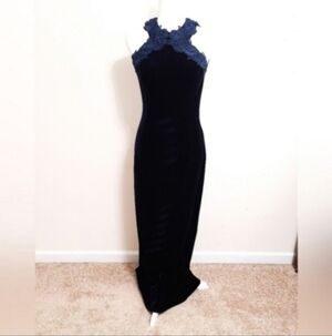 Vintage Jessica McClintock Gunne Sax Luxury Velvet Evening Dress